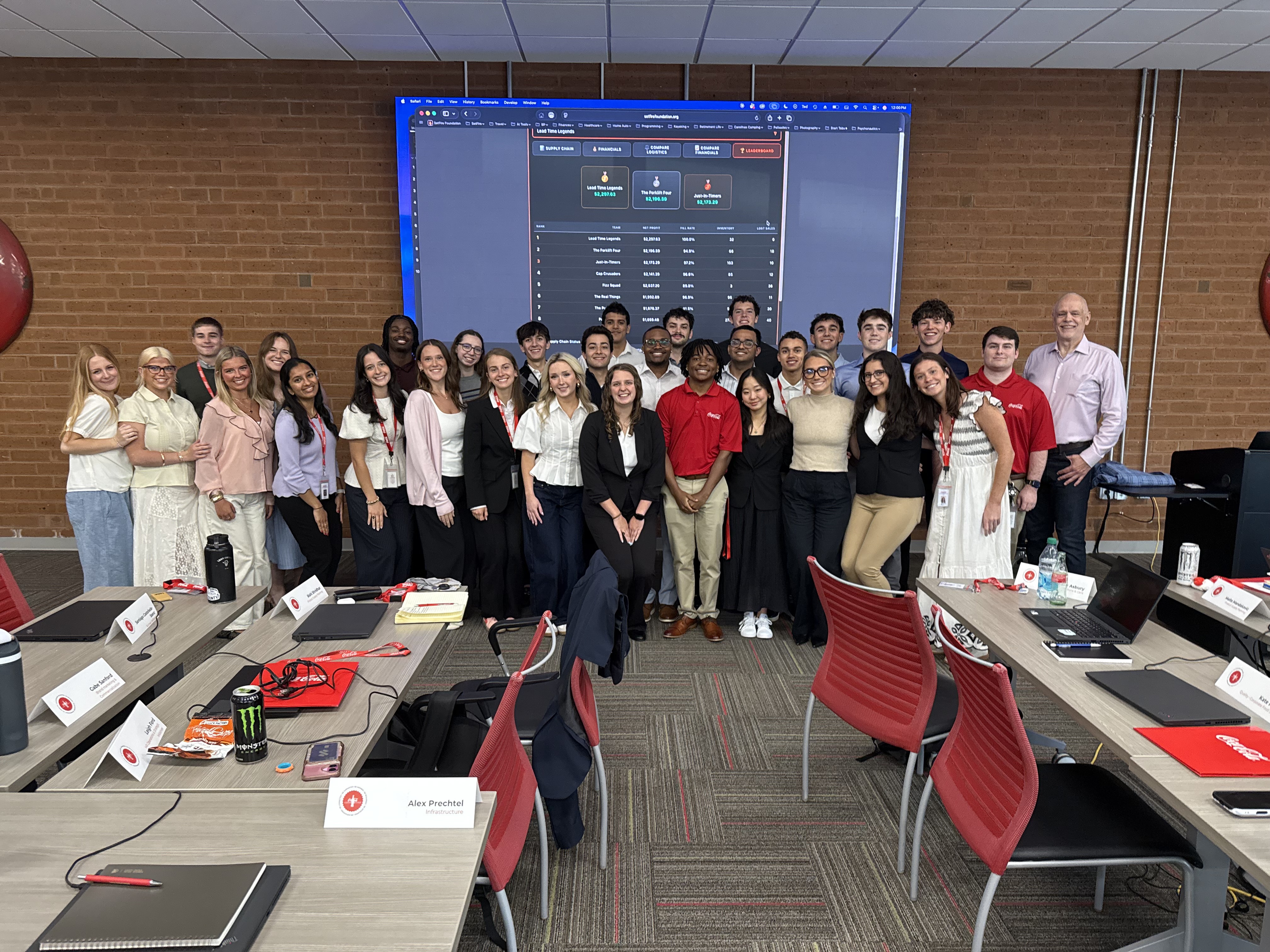 Coca-Cola Consolidated interns competing in Pour Decisions